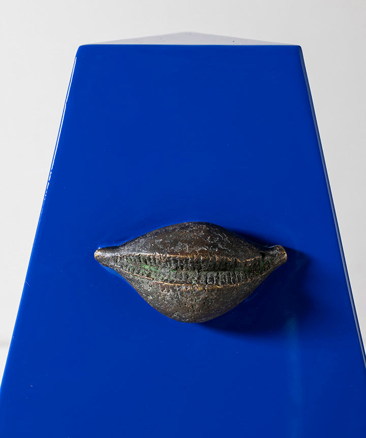 French Kiss | Cast bronze lips set in commissioned metal pyramid.